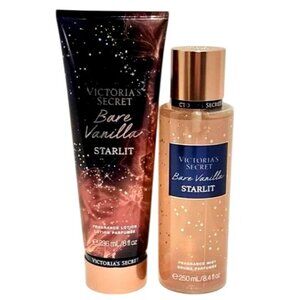 Victoria's Secret Bare Vanilla Starlit Fragrance‎ Lotion & Mist Set NEW
